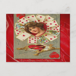 Victorian Valentine The Queen Of Hearts Holiday Postcard