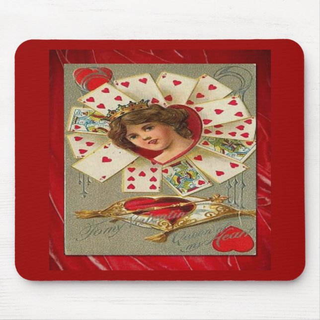 Victorian Valentine The Queen Of Hearts Mouse Mat (Front)
