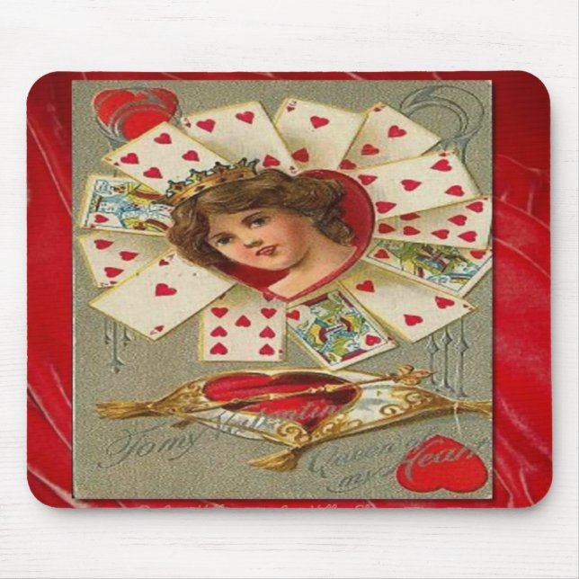 Victorian Valentine The Queen Of Hearts Mouse Mat (Front)