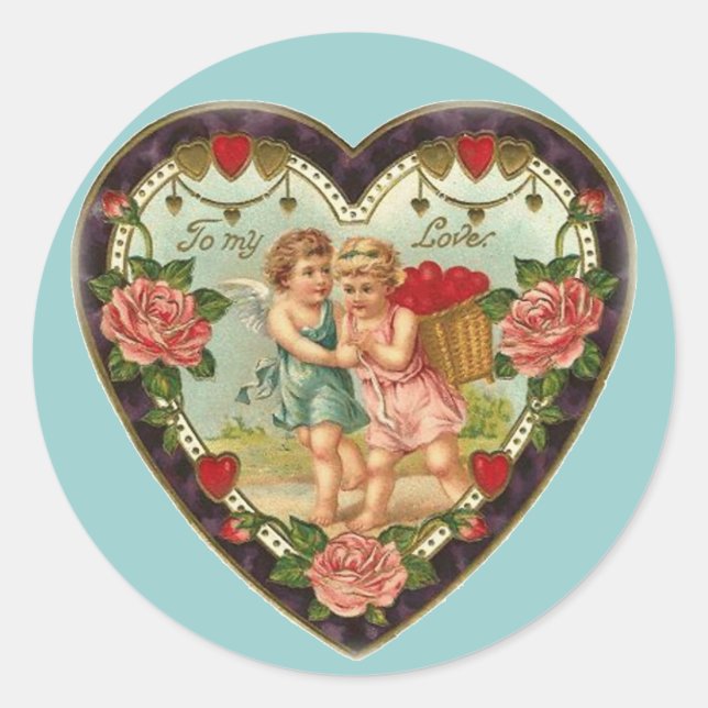 Victorian Valentine To My Love II Classic Round Sticker (Front)