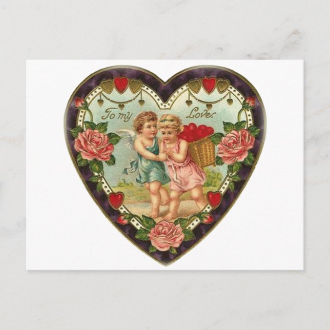 Victorian Valentine To My Love II Holiday Postcard (Front)