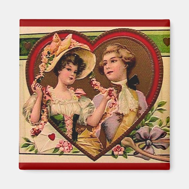 Victorian Valentines Couple Magnet (Front)