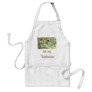 Victorian Valentines Day Cupids Vintage Heart Tree Standard Apron