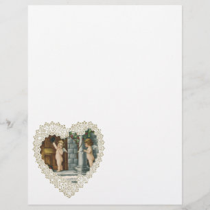 Victorian Valentine's Day, Vintage Angels w Letter