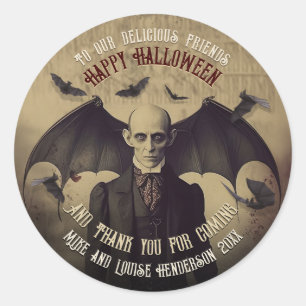 Victorian Vampire Dracula Gothic Party Classic Round Sticker