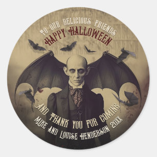 Victorian Vampire Dracula Nosferatu Gothic Party Classic Round Sticker