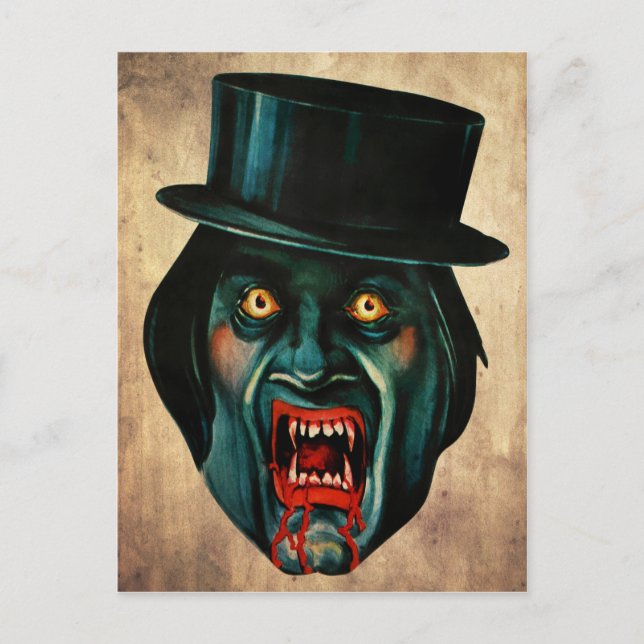 Victorian Vampire Face Postcard (Front)