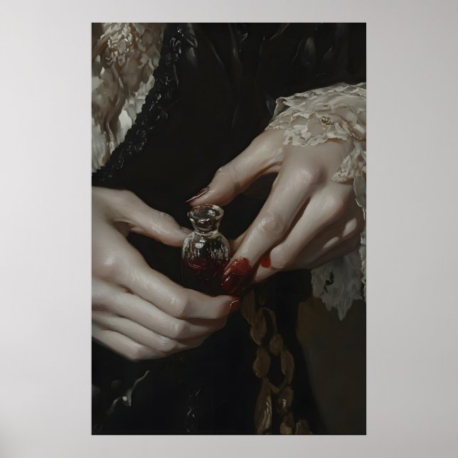 Victorian Vampire Gothic Art Printable Dark Poster (Front)