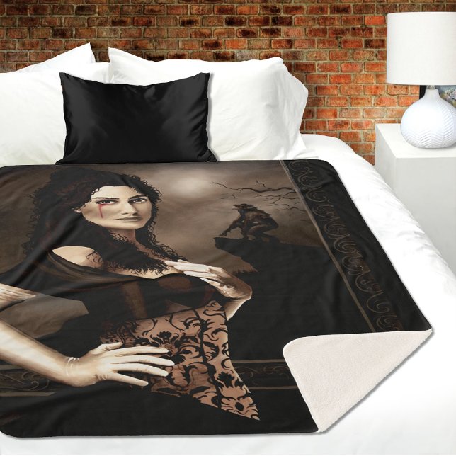 Victorian Vampire Werewolf Sherpa Blanket (Creator Uploaded)