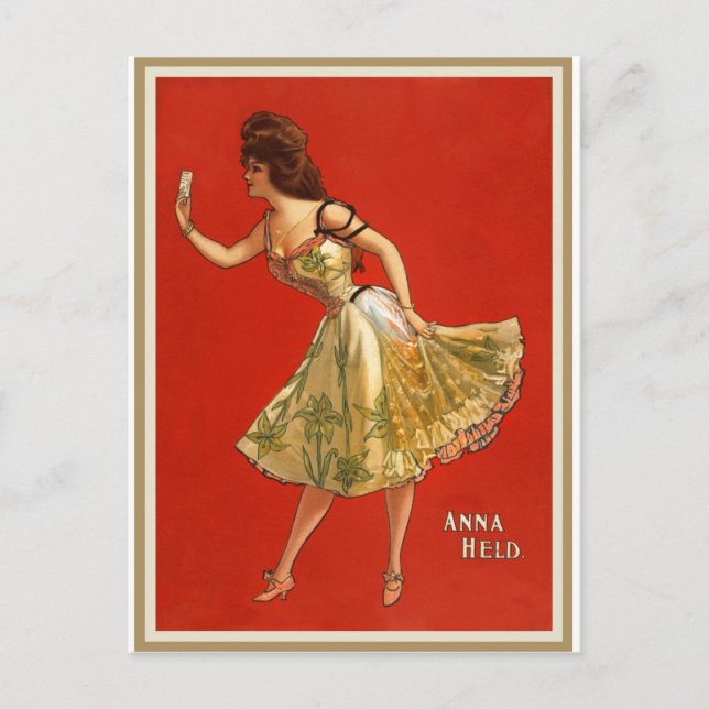 Victorian Vaudeville star Anna Held (1899) Postcard (Front)
