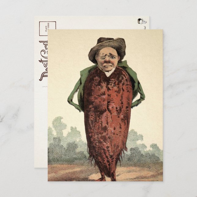 Victorian Vegetable Man Postcard  (Front/Back)