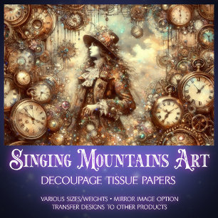 Victorian Vintage Alice Wonderland Steampunk  Tissue Paper