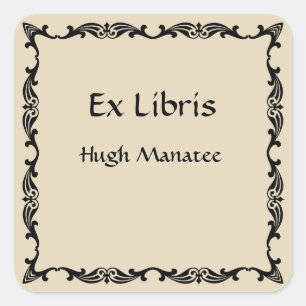 Victorian Vintage Bookplate Square Sticker