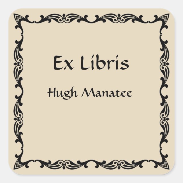 Victorian Vintage Bookplate Square Sticker (Front)