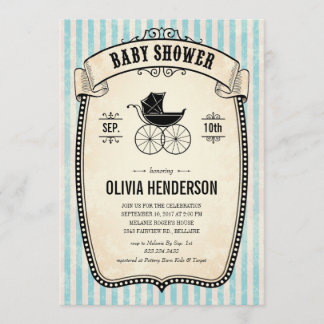 Victorian Vintage Boy Baby Shower Invitations