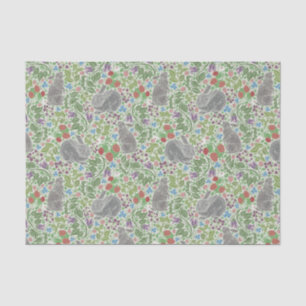 Victorian Vintage Bunny Rabbit Berry Garden Easter Tissue Paper