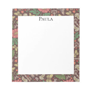 Victorian Vintage Butterfly Old Keys White Daisies Notepad