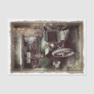 Victorian Vintage Car Decoupage Tissue Paper
