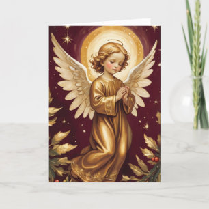 Victorian Vintage Christmas Angel Custom Message Holiday Card