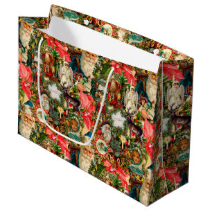 Victorian Vintage Christmas Large Gift Bag