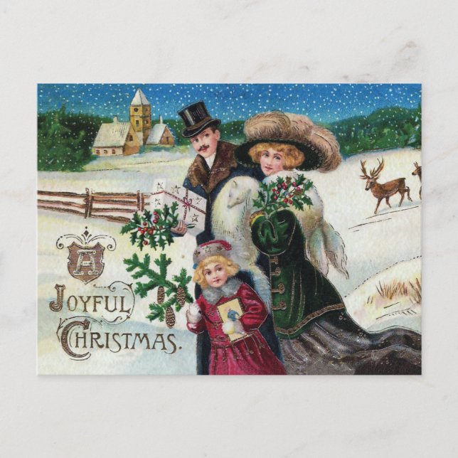 Victorian Vintage Christmas Postcard (Front)