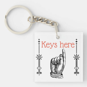 Victorian vintage finger pointing hand keychain