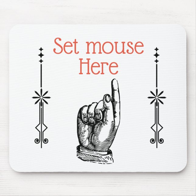Victorian vintage finger pointing hand mousepad (Front)