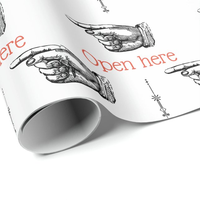 Victorian vintage finger pointing hand wrapping paper (Roll Corner)