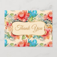Victorian Vintage Floral Pattern Thank You
