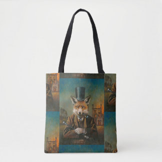 Victorian Vintage Fox All Over Print Tote Bag