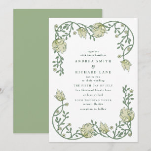Victorian Vintage Garden Floral Wedding Invitation