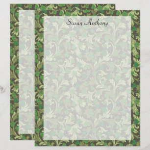 Victorian Vintage Green Ivy Growing Trellis Paper
