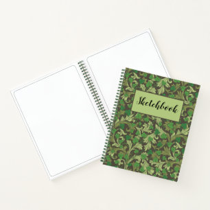 Victorian Vintage Green Ivy Trellis Sketchbook Notebook