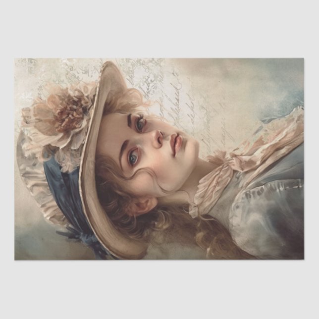 Victorian Vintage Lady Portrait Tissue Paper (Front)
