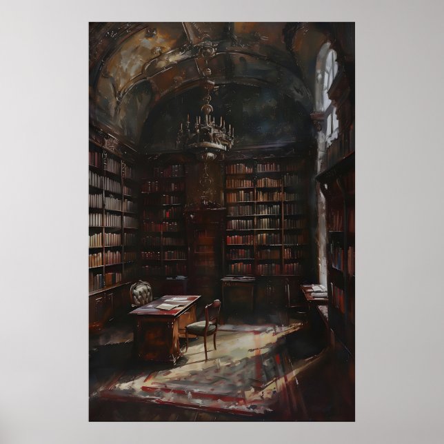 Victorian Vintage Library Reading Room Wall Art (Front)
