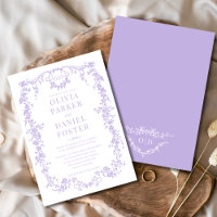 Victorian Vintage Lilac Purple Wedding Monogram