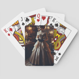 Victorian Vintage Mysterious Elegant Woman Playing Cards