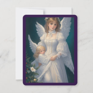 Victorian Vintage Retro Christmas Angel Card