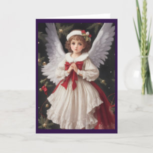 Victorian Vintage Retro Christmas Angel Holiday Card