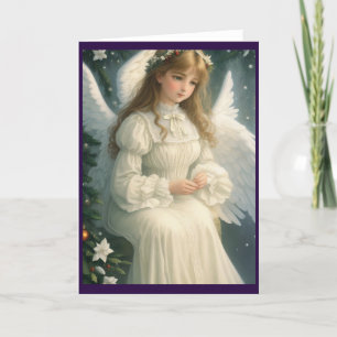 Victorian Vintage Retro Christmas Angel Holiday Card