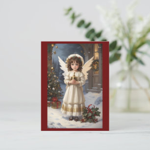 Victorian Vintage Retro Christmas Angel Postcard