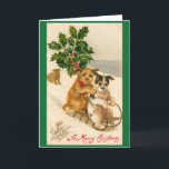 Victorian Vintage Retro Christmas Dogs Holiday Card<br><div class="desc">Our Vintage Christmas Cards collection is designed to capture the hearts of those who appreciate the grace and beauty of a bygone era. Sending these cards is like sending a piece of history, a reminder of the joy and warmth that the holiday season brings. Whether you're sending them to loved...</div>