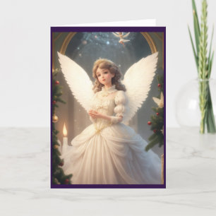 Victorian Vintage Retro Christmas Fairies Holiday Card