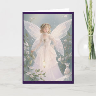 Victorian Vintage Retro Christmas Fairy Holiday Card