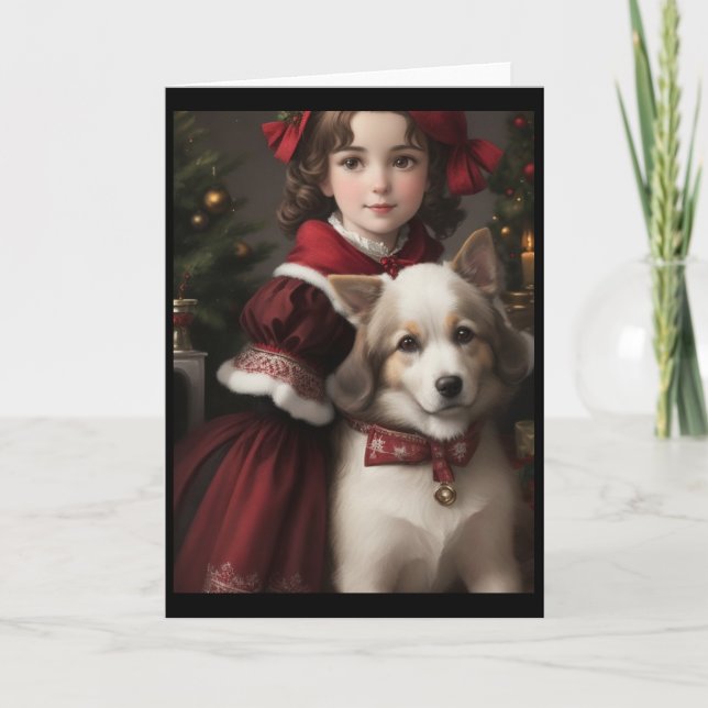 Victorian Vintage Retro Christmas Holiday Card (Front)