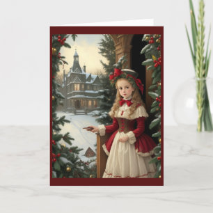 Victorian Vintage Retro Christmas Holiday Card