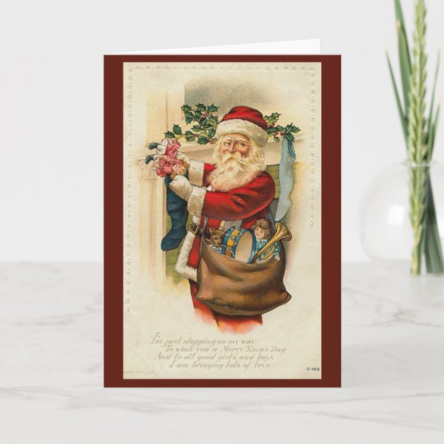 Victorian Vintage Retro Christmas Holiday Card (Front)