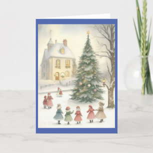 Victorian Vintage Retro Christmas Holiday Card