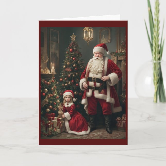 Victorian Vintage Retro Christmas Holiday Card (Front)