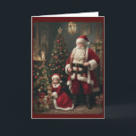 Victorian Vintage Retro Christmas Holiday Card<br><div class="desc">Our Vintage Christmas Cards collection is designed to capture the hearts of those who appreciate the grace and beauty of a bygone era. Sending these cards is like sending a piece of history, a reminder of the joy and warmth that the holiday season brings. Whether you're sending them to loved...</div>